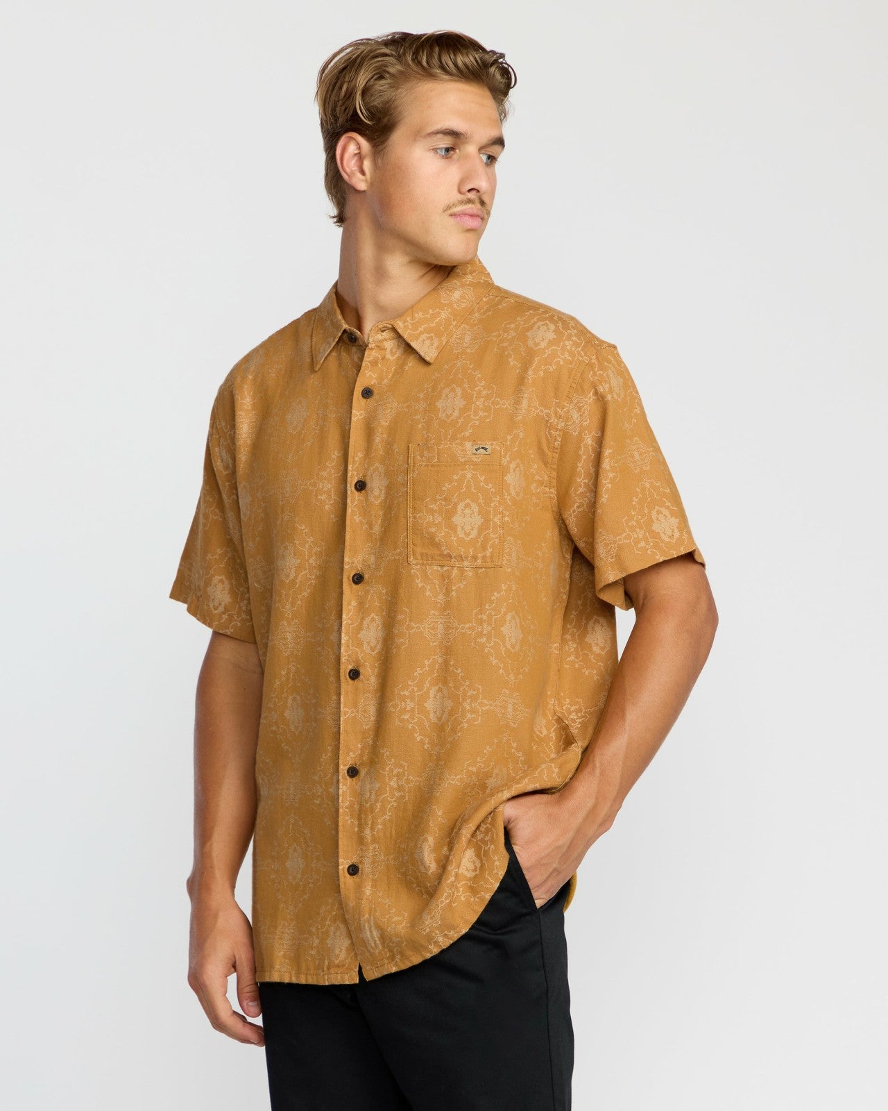 Sundays Jacquard Short Sleeve Shirt - Golden Haze