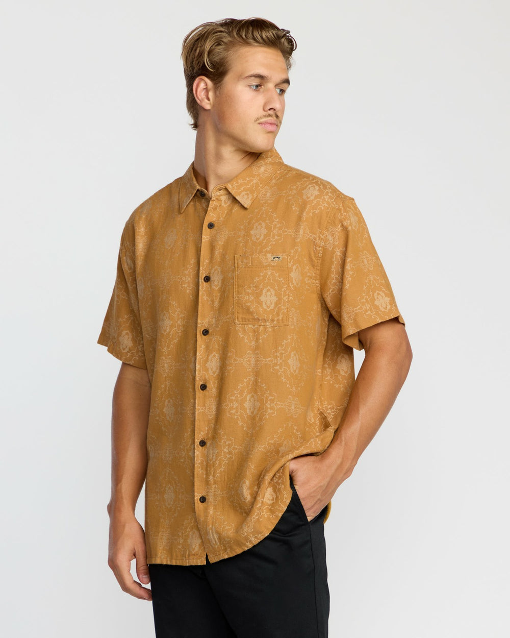 Sundays Jacquard Short Sleeve Shirt - Golden Haze