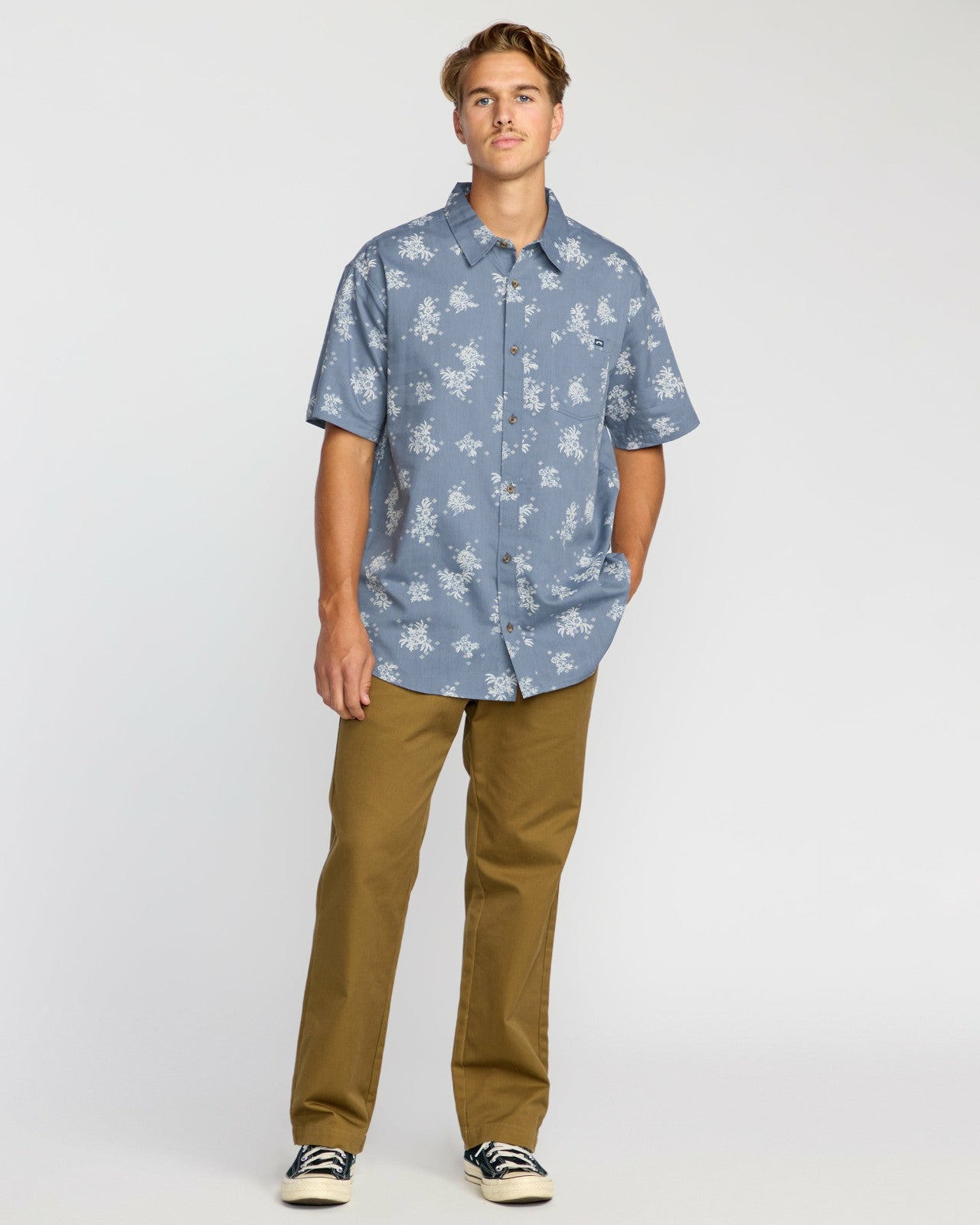 Sundays Mini Short Sleeve Shirt - Steel Blue