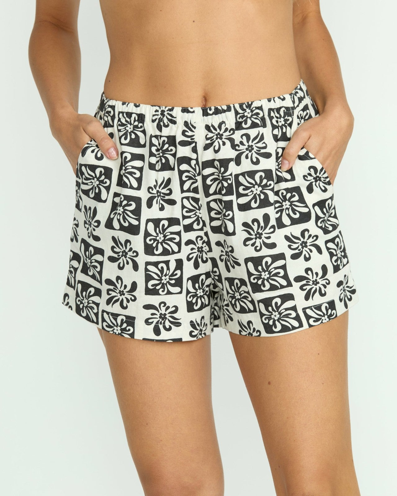 Sun Fade Printed Shorts - Black Sands
