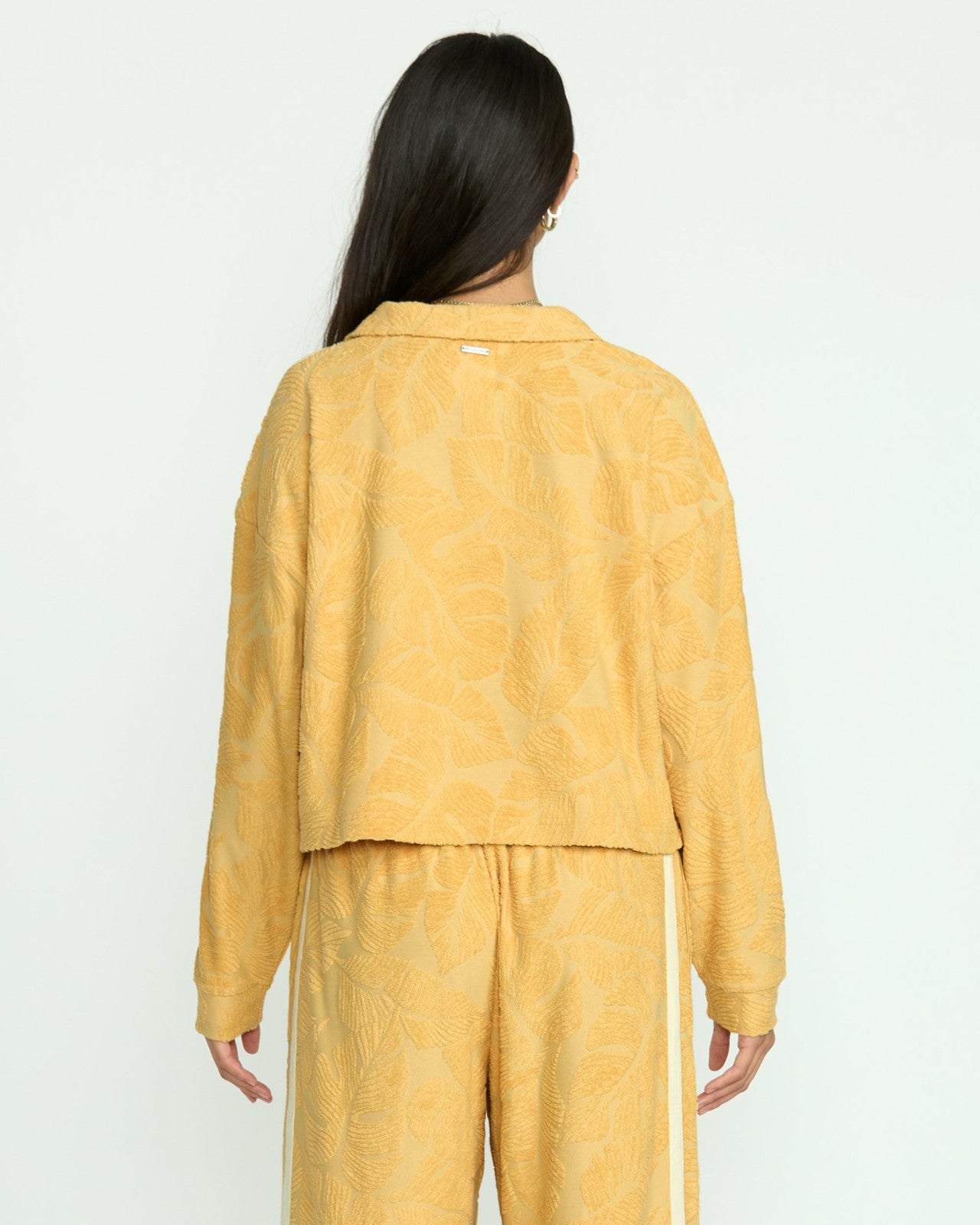 Sun Palm Terry Pullover Sweatshirt - Gold Coast
