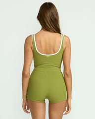 Sunrays Retro One-Piece Surf Suit - Ranger Green