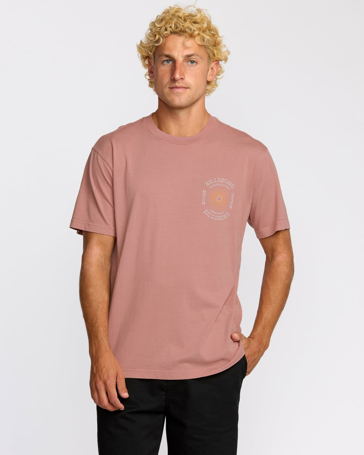Sunrise Premium Wave Wash Short Sleeve T-Shirt - Dusty Rose