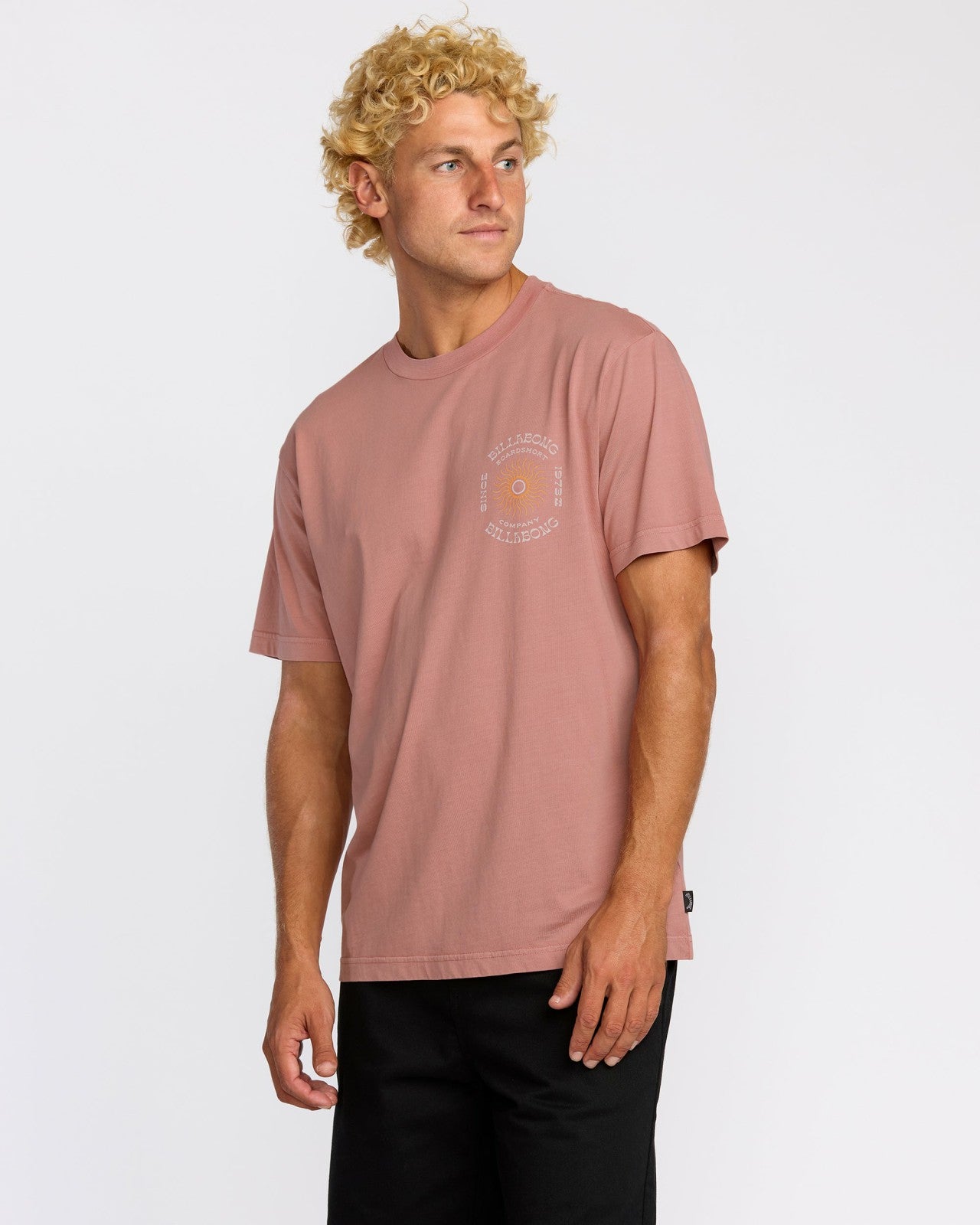 Sunrise Premium Wave Wash Short Sleeve T-Shirt - Dusty Rose
