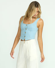 Sunwashed Sleeveless Top - Salt Blue