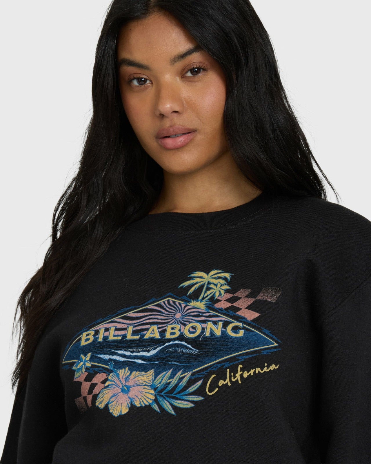 Surfing Solo California Crewneck Sweatshirt - Black