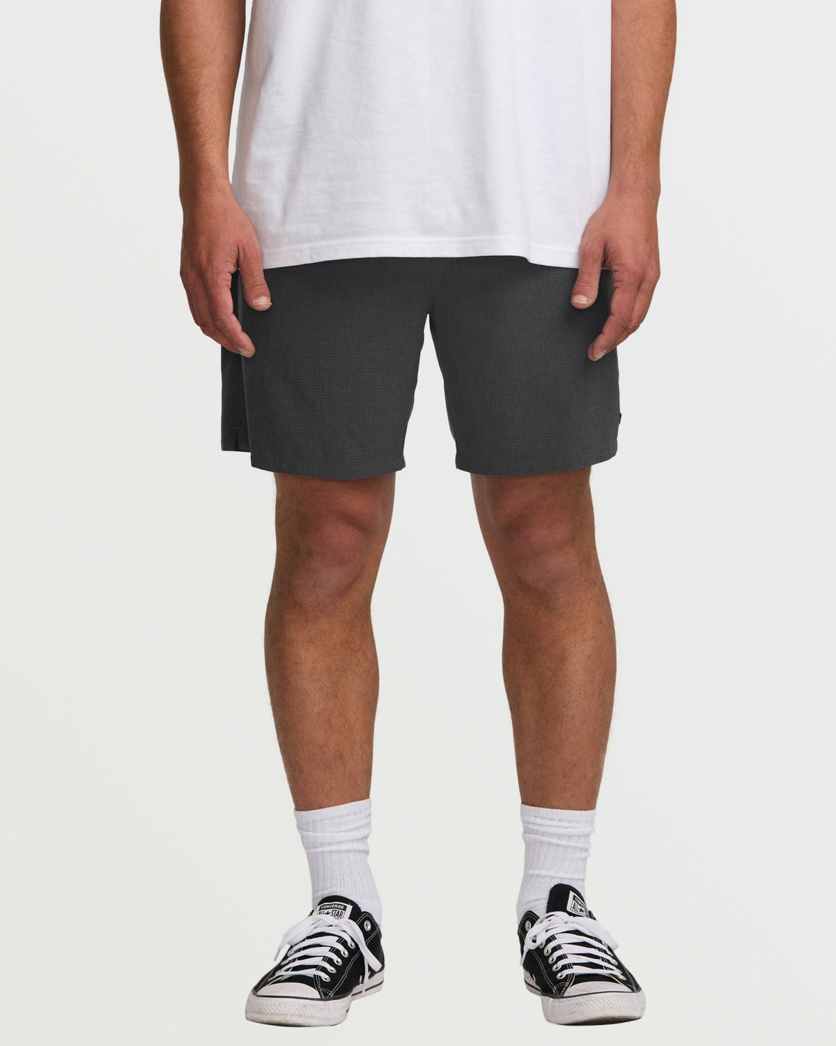 Surftrek Perforated Elastic 17" Hybrid Shorts - Black