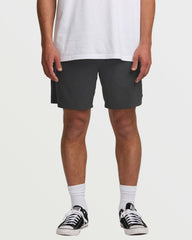 Surftrek Perforated Elastic 17" Hybrid Shorts - Black
