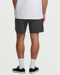 Surftrek Perforated Elastic 17" Hybrid Shorts - Black