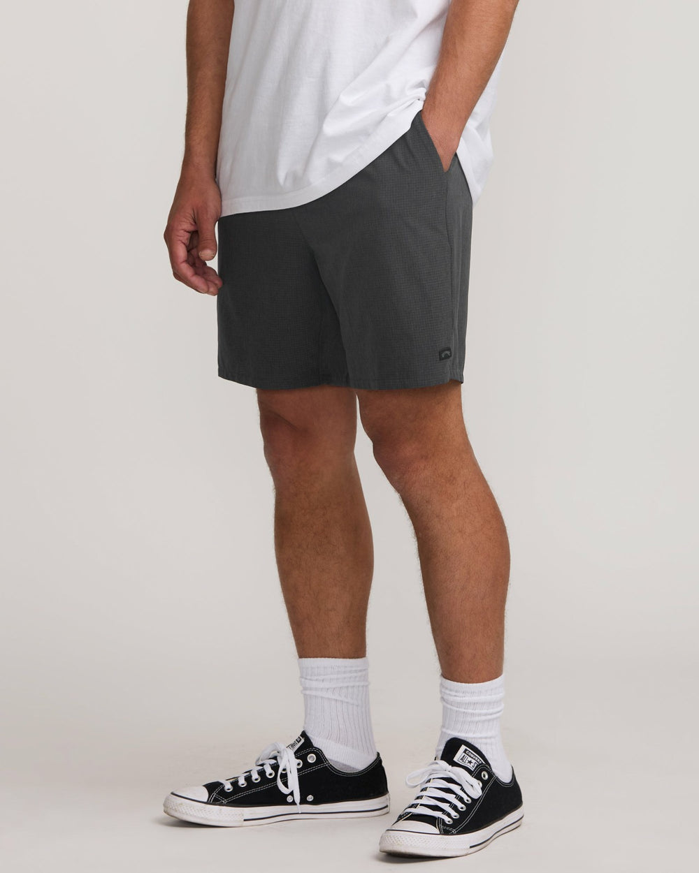 Surftrek Perforated Elastic 17" Hybrid Shorts - Black