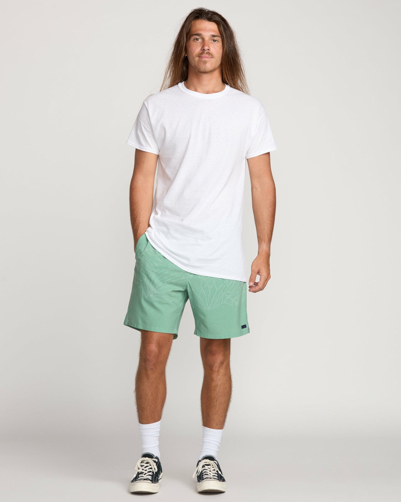 Surftrek Transit Elastic 17" Hybrid Shorts - Mist Green
