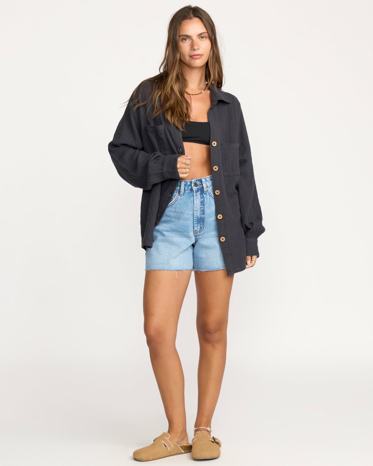 Sweet Swell Long Sleeve Shirt - Black Sands