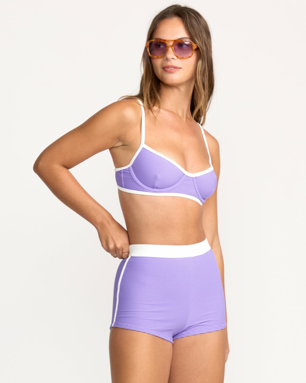 Tanlines Surf Short Bikini Bottom - Purple Punch