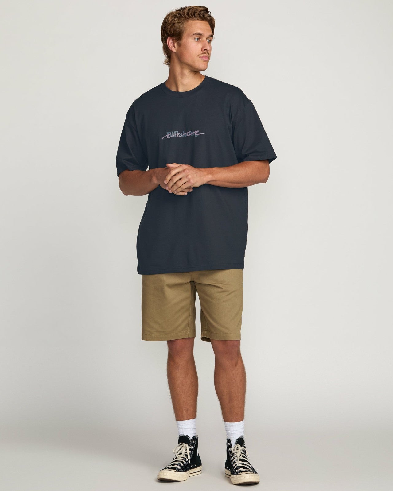 Triple Up Regular Tee - Aged Indigo