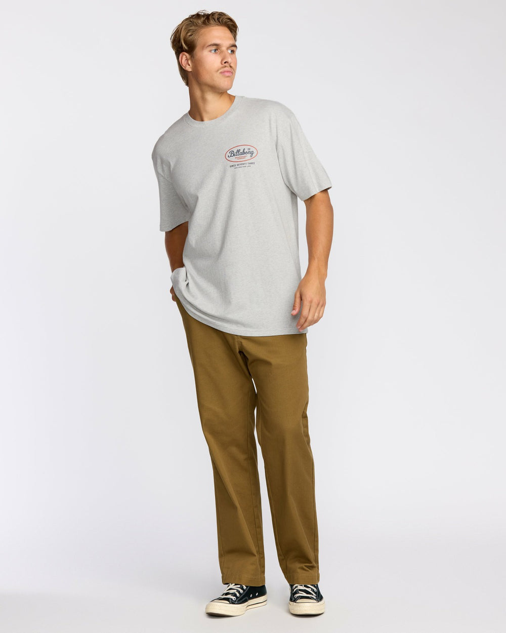 Walled Regular Short Sleeve T-Shirt - Lt Grey Htr