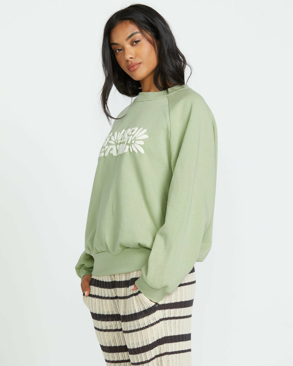 The Waves Crew Sweatshirt - Pistachio