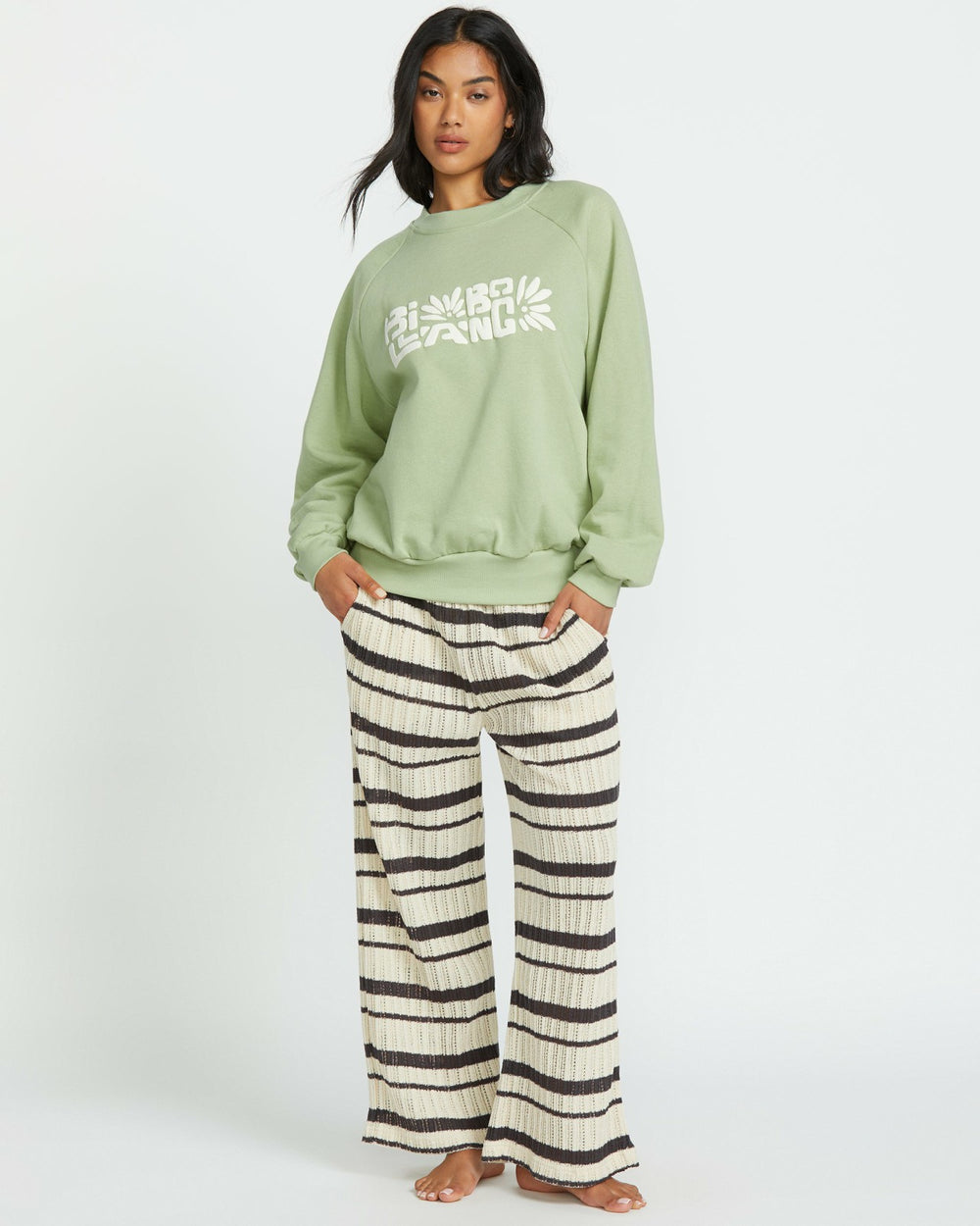 The Waves Crew Sweatshirt - Pistachio