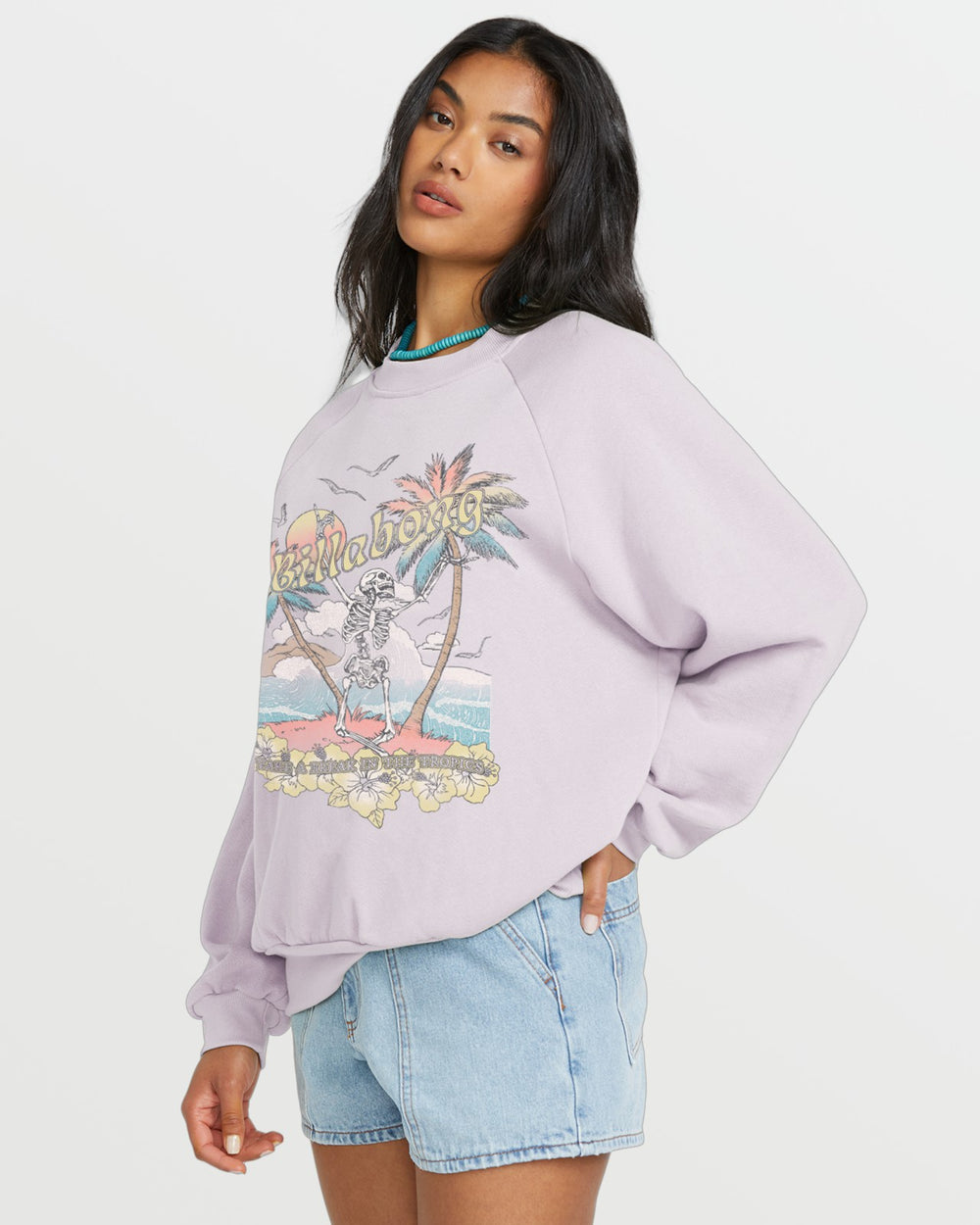 The Waves Crew Sweatshirt - Amethyst Smoke