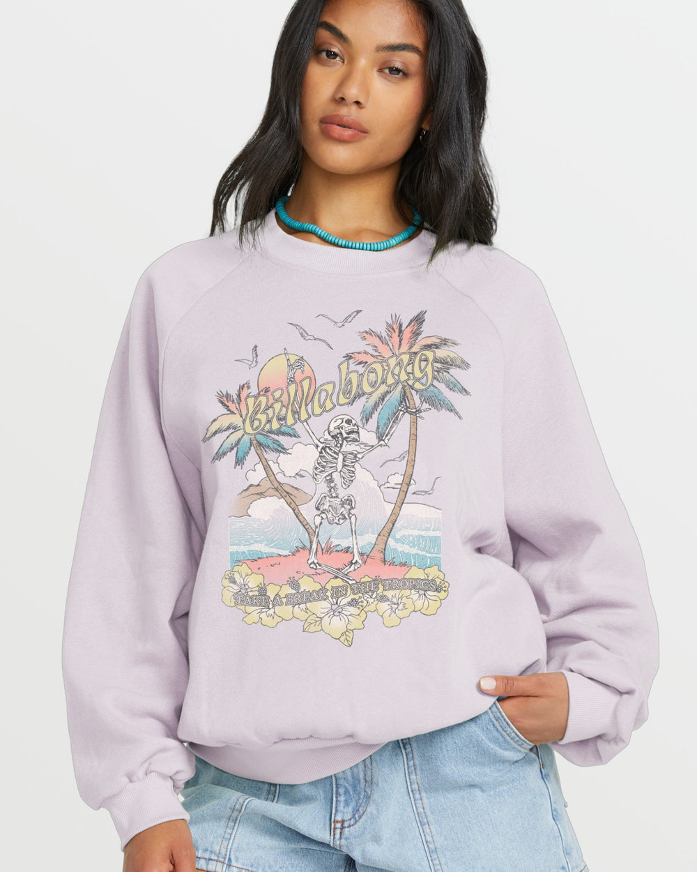 The Waves Crew Sweatshirt - Amethyst Smoke