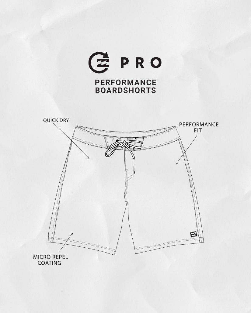 Elements Pro Performance 185" Boardshorts - Washed Blue